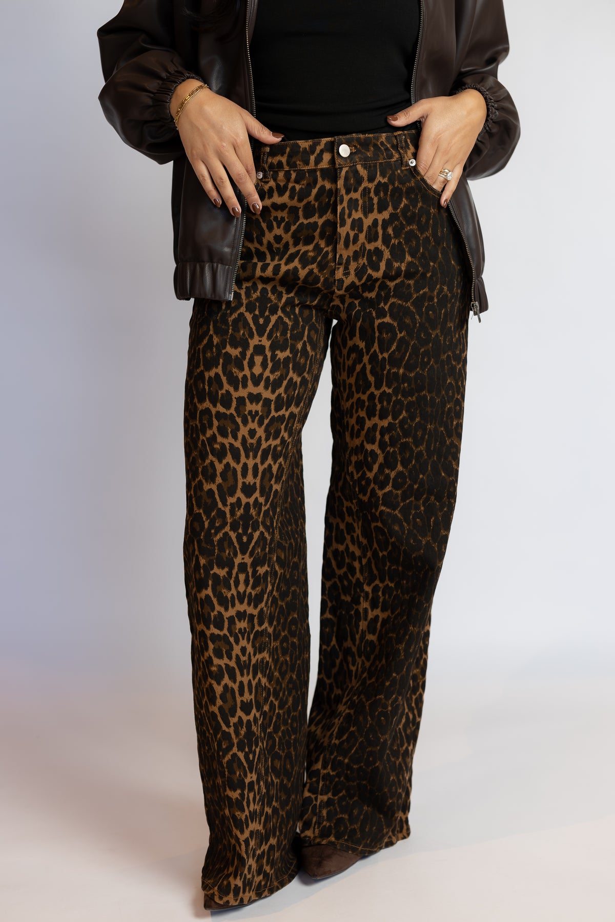Harry Wide Leg Leopard Jeans