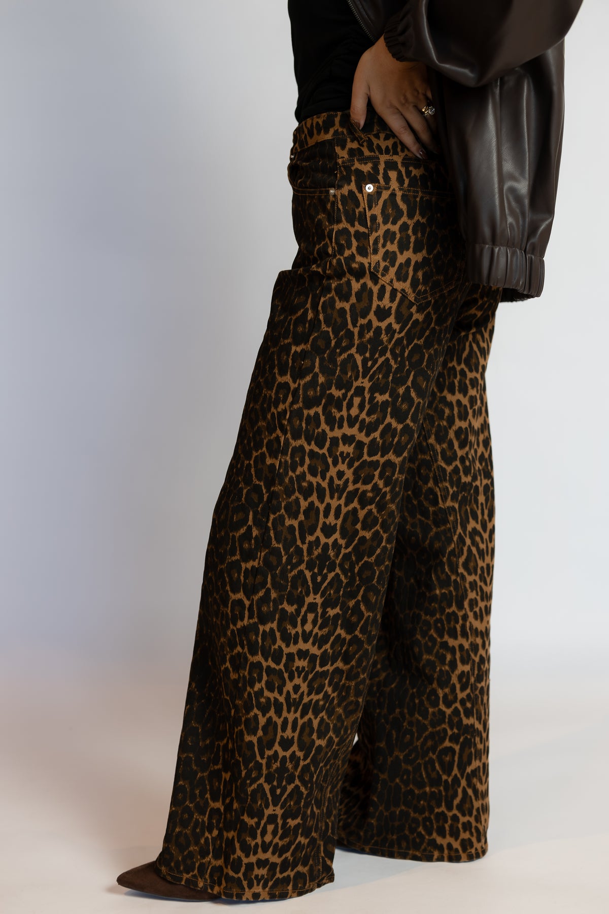 Harry Wide Leg Leopard Jeans
