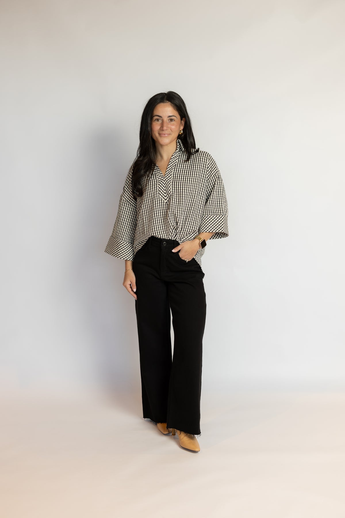 Up A Hill Gingham Blouse