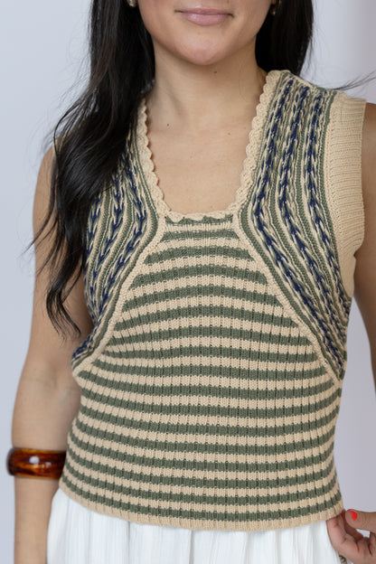 Mona Stripe Sweater Tank