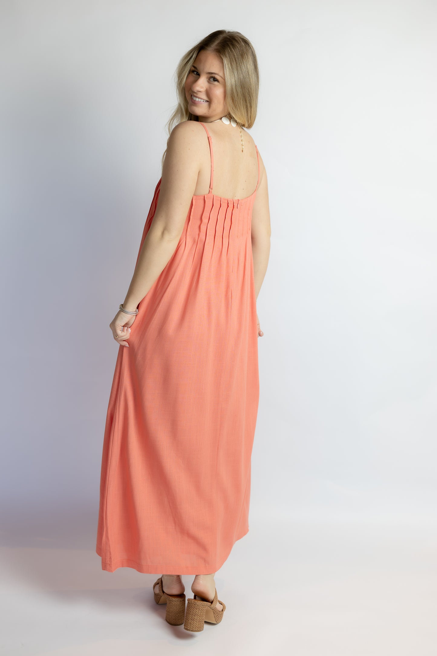 Leslie Pintuck Maxi Dress