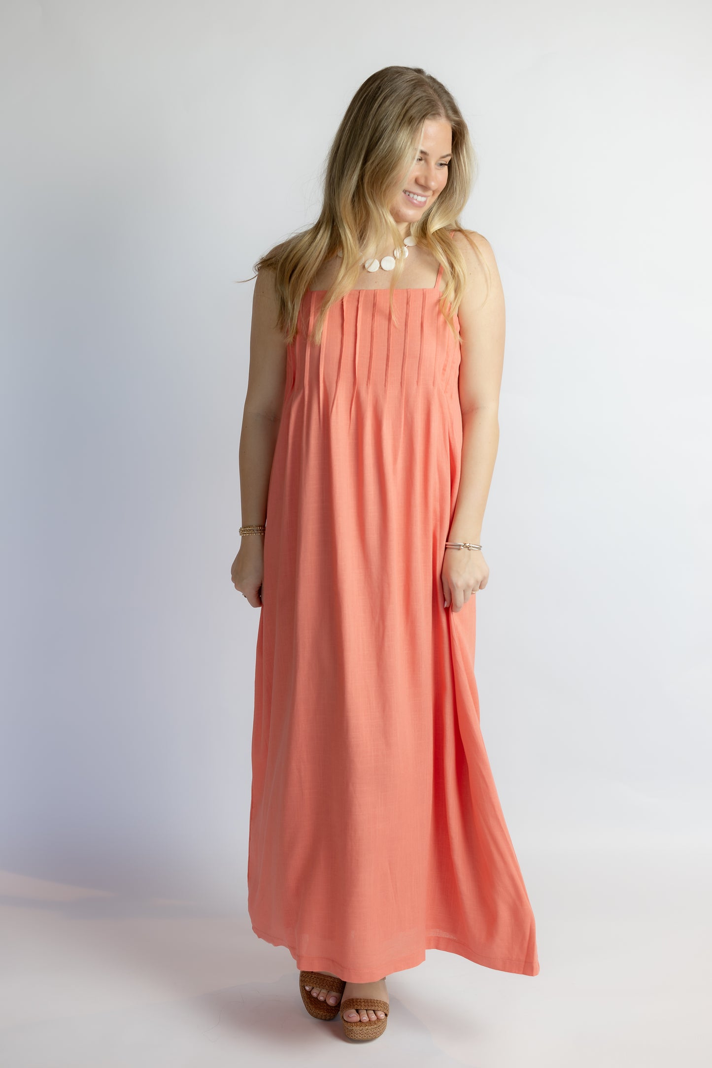 Leslie Pintuck Maxi Dress