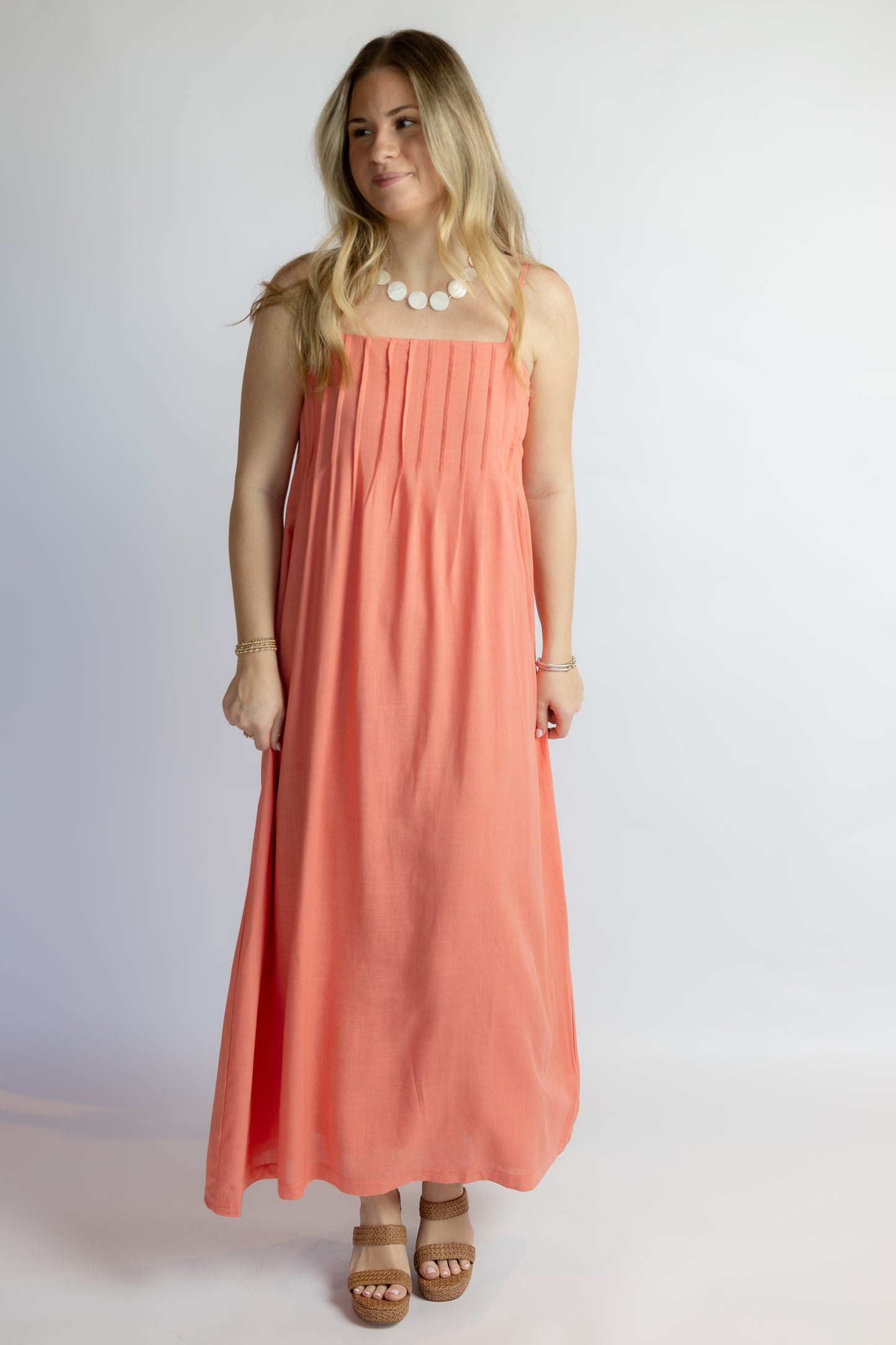 Leslie Pintuck Maxi Dress