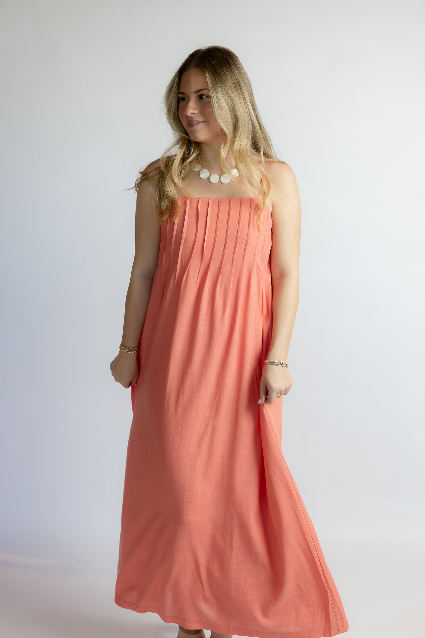 Leslie Pintuck Maxi Dress