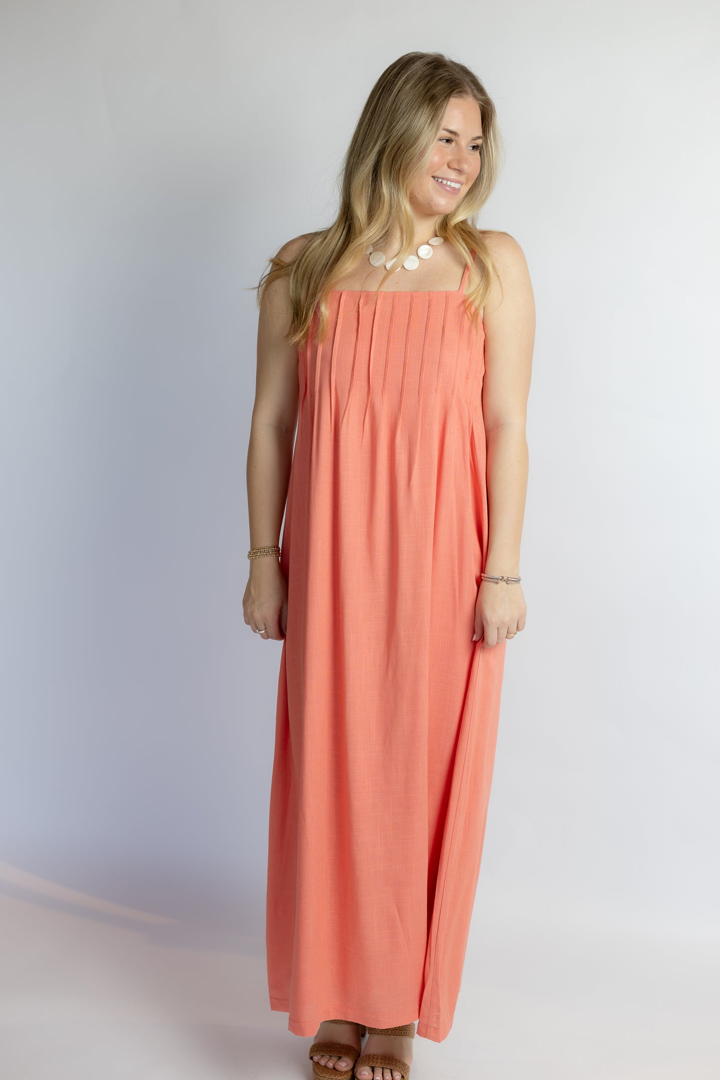 Leslie Pintuck Maxi Dress