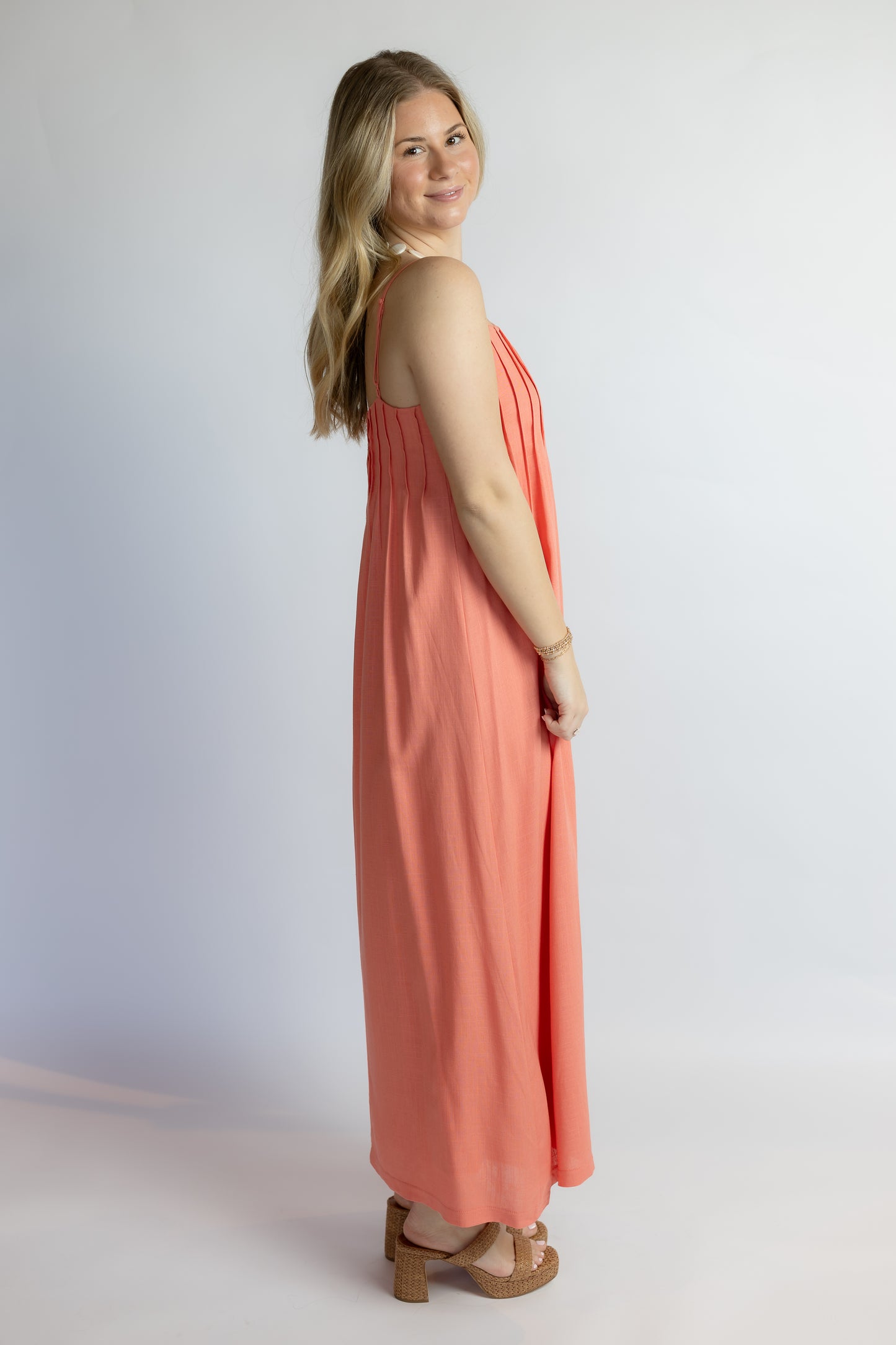 Leslie Pintuck Maxi Dress