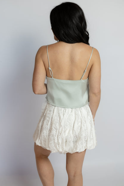 So Innocent Lace Satin Top