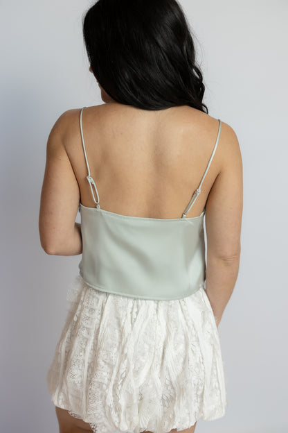 So Innocent Lace Satin Top