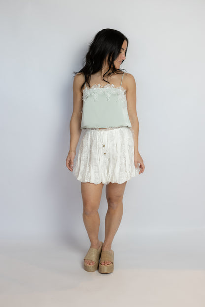 So Innocent Lace Satin Top