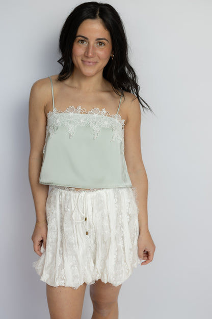 So Innocent Lace Satin Top