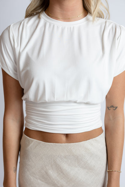 Sophie Cinched Ribbed Tee