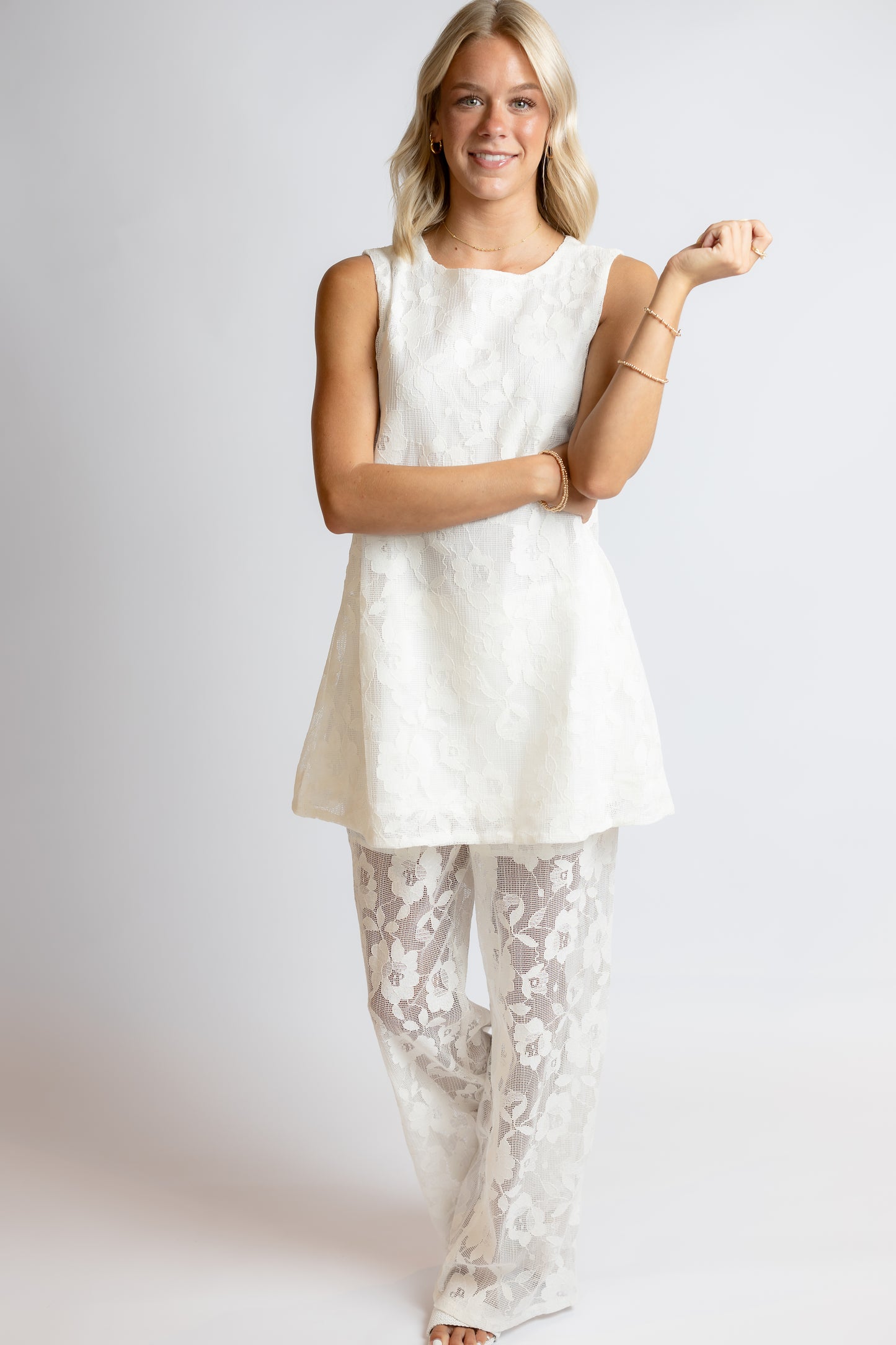 Swept Away Lace Tunic & Pants Set