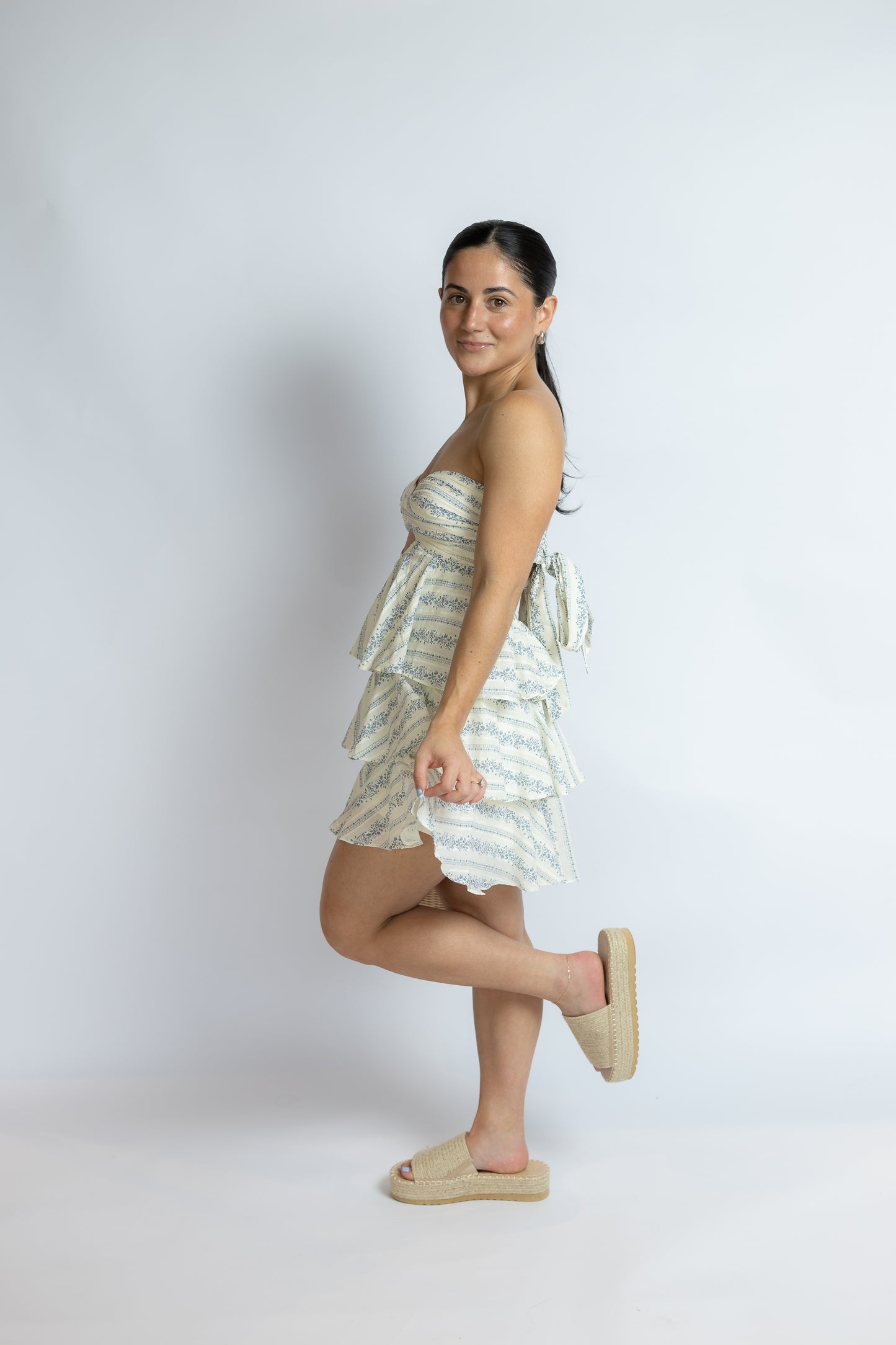 Ocean Eyes Tiered Romper