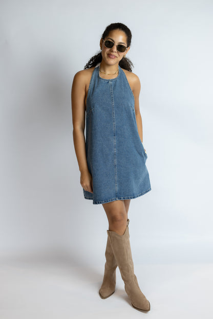No New Friends Denim Dress