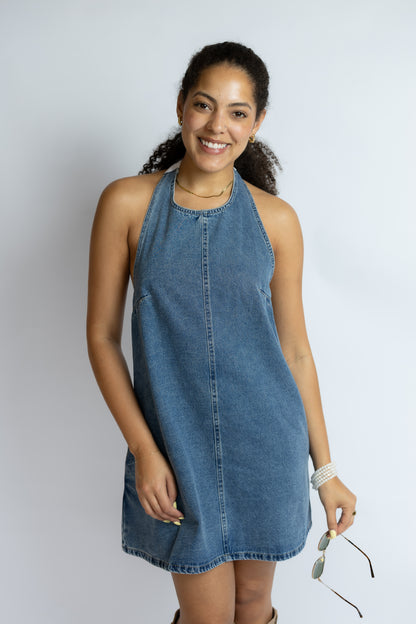 No New Friends Denim Dress