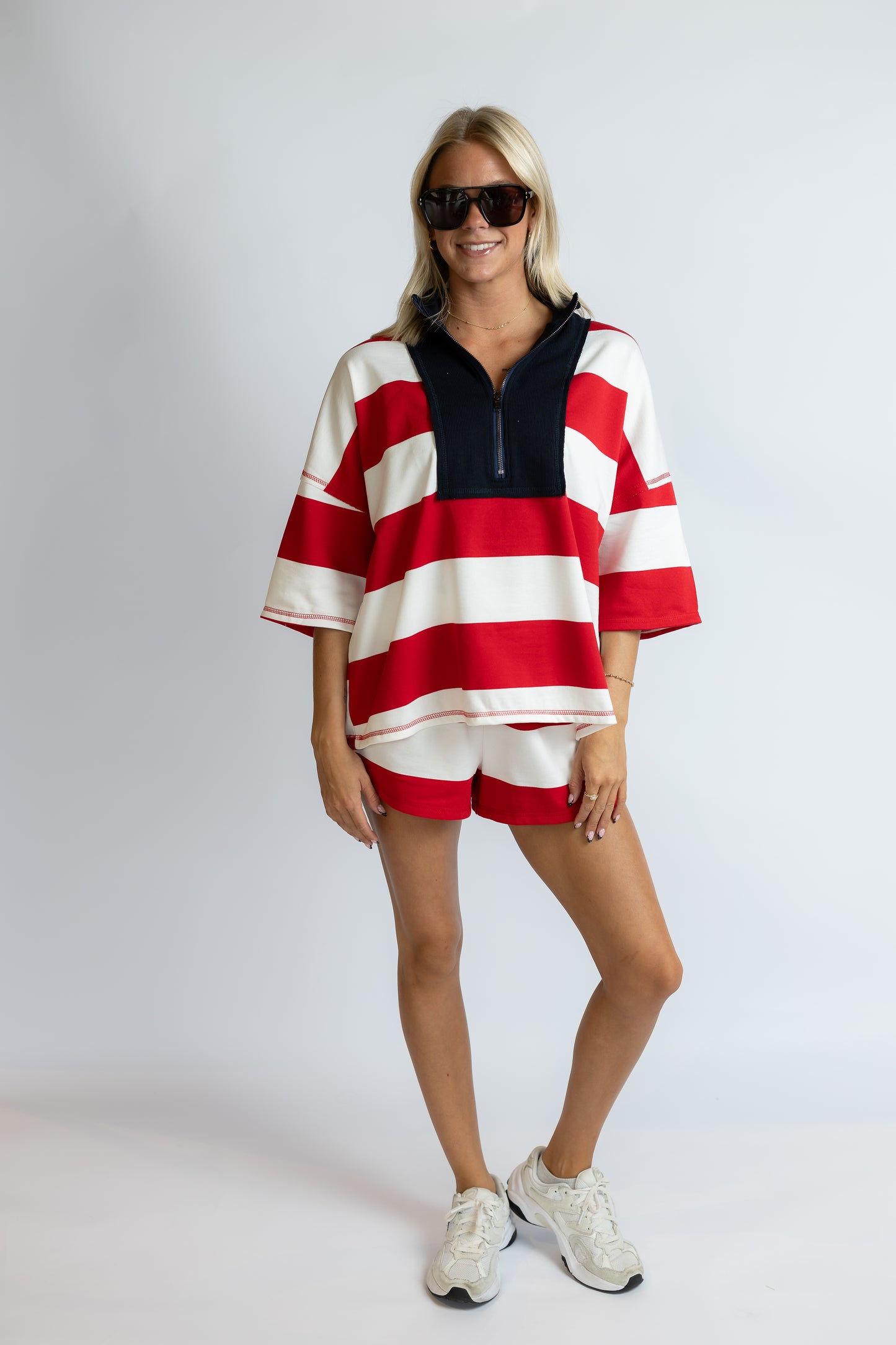 Farrah Striped Varsity Set