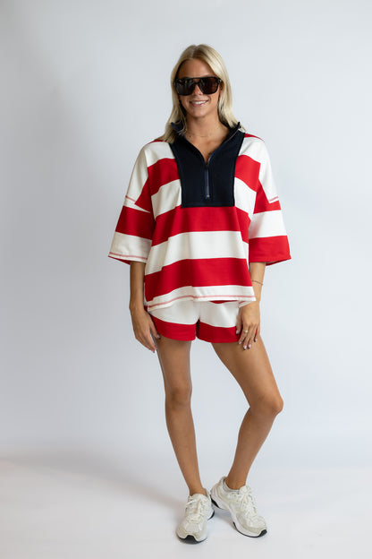 Farrah Striped Varsity Set