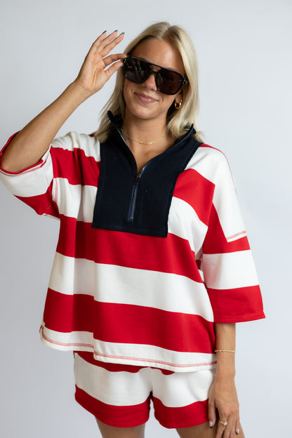 Farrah Striped Varsity Set