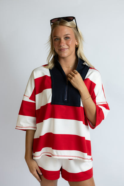 Farrah Striped Varsity Set