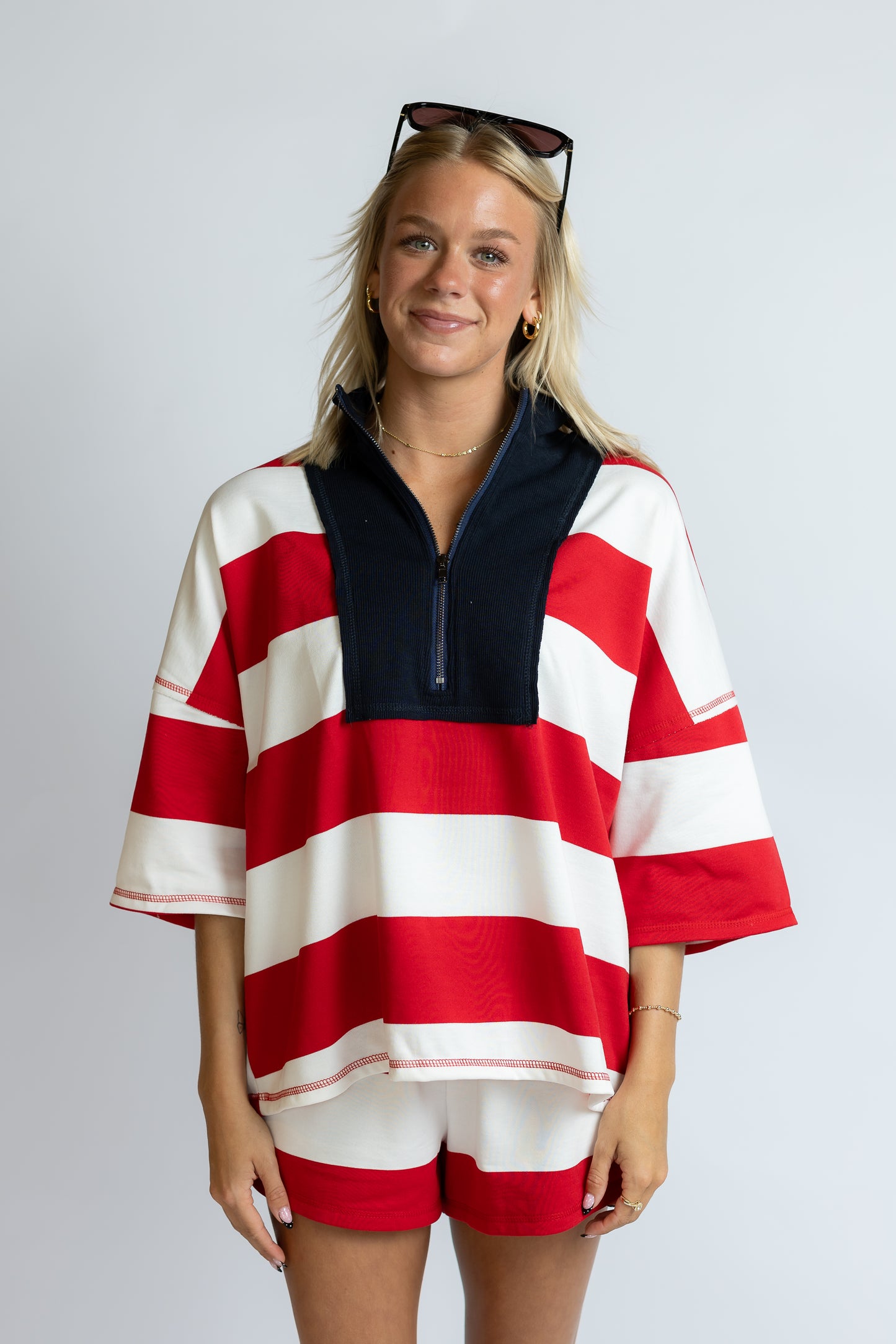 Farrah Striped Varsity Set