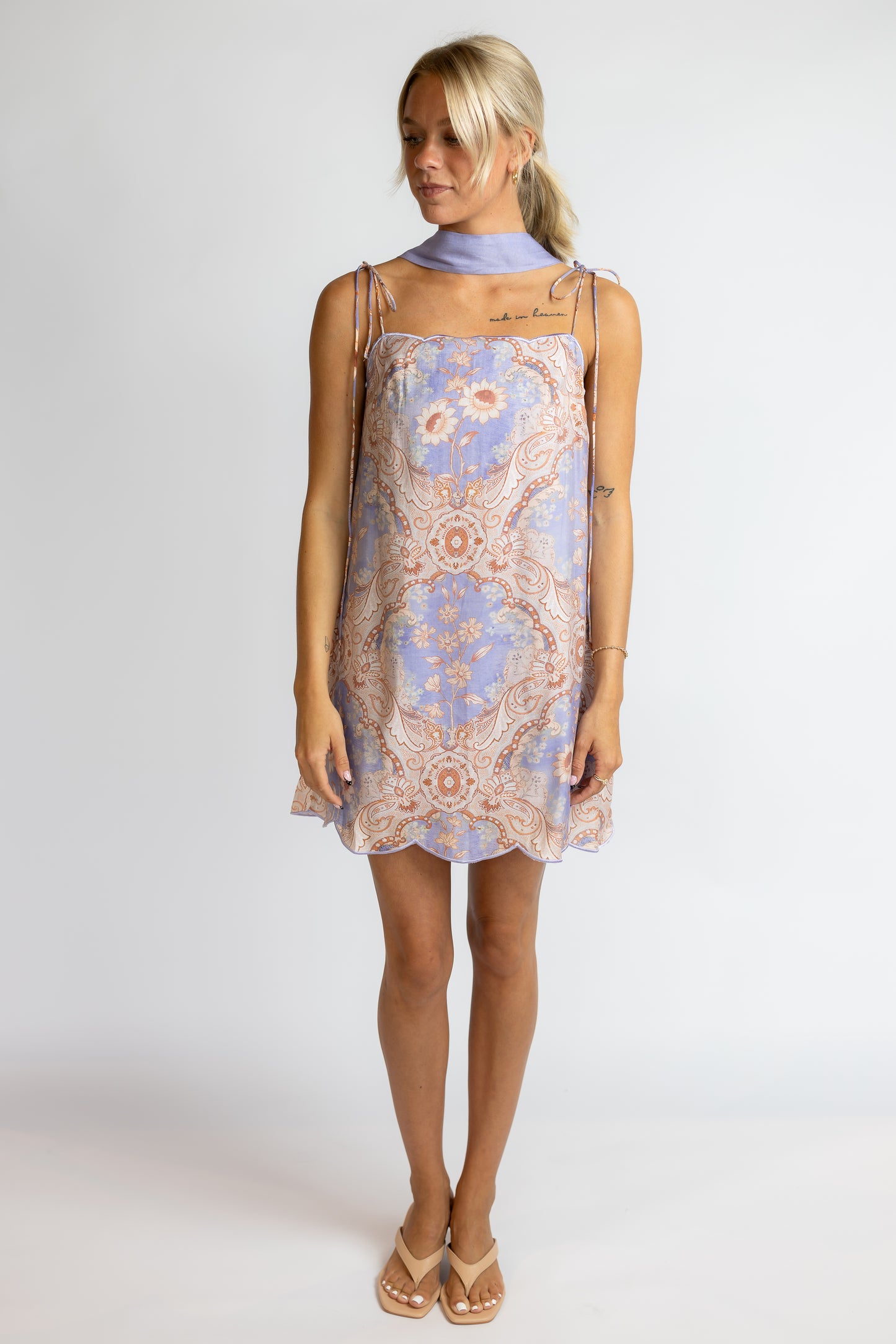 Delaney Scalloped Mini Dress