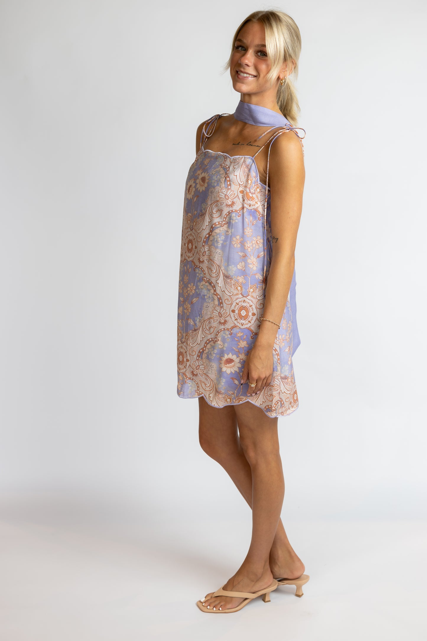 Delaney Scalloped Mini Dress