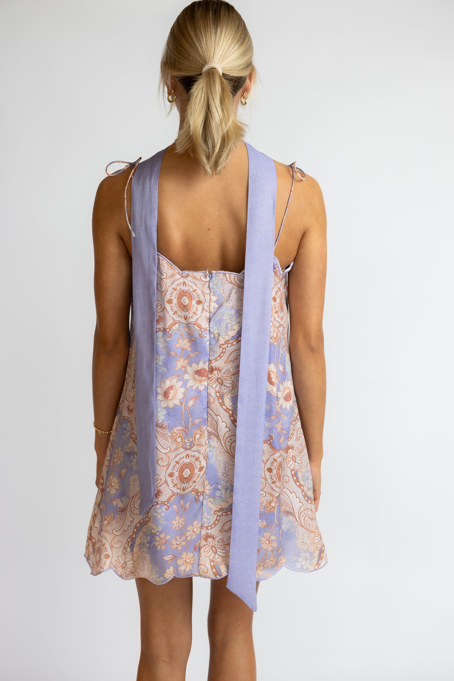 Delaney Scalloped Mini Dress