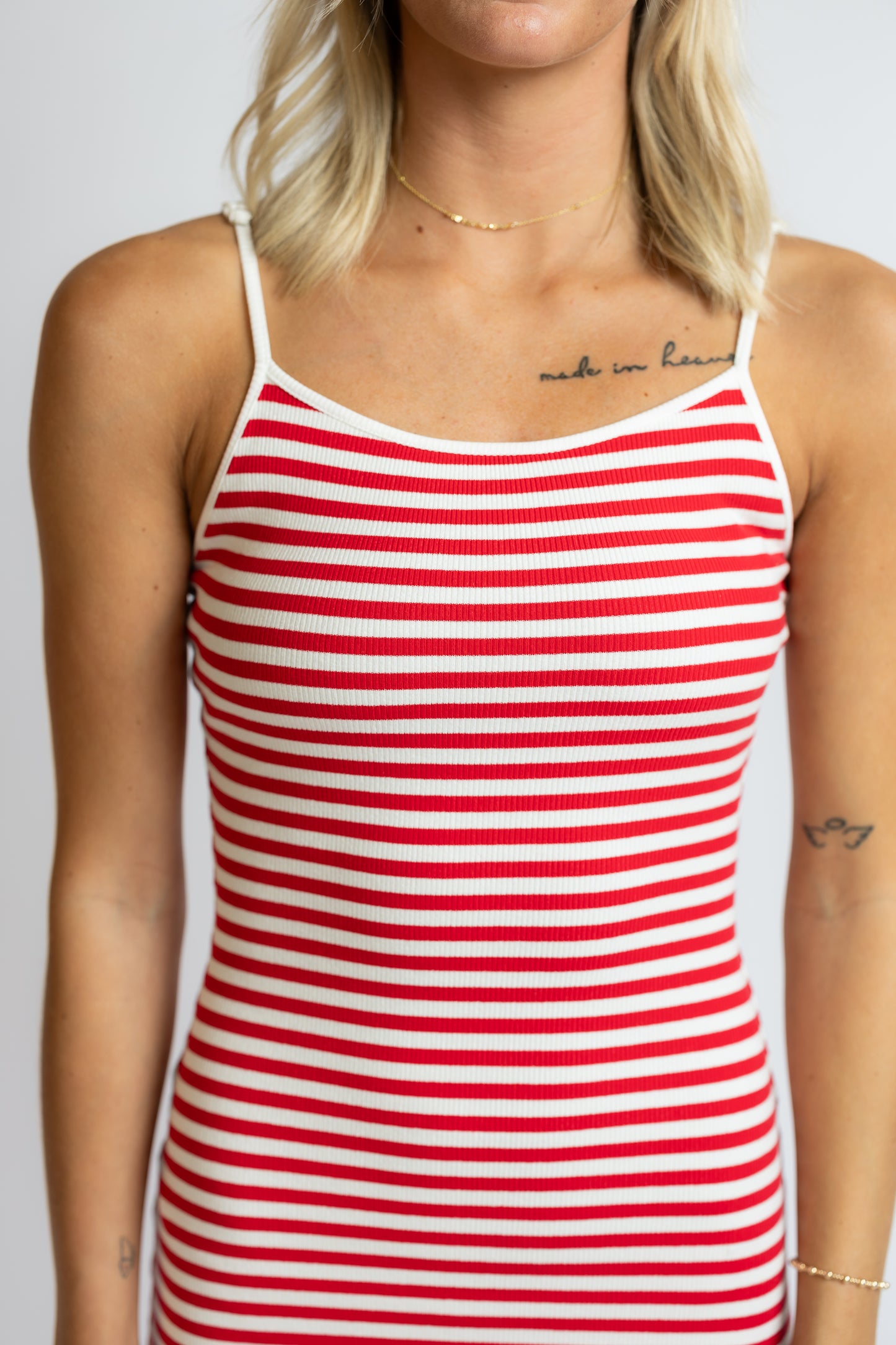 Things We Meant Striped Midi Dress