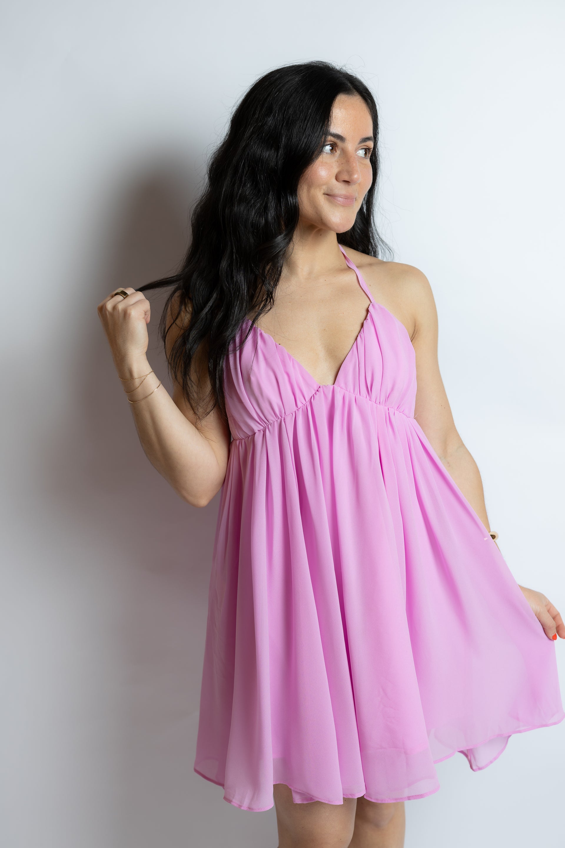 pink flowy dress Momyknows Elegant Flare Sleeve Tulle A-Line Baby Shower Maternity Maxi Dress, Pink / 2XL and family photos Fall In Love Flowy Mini