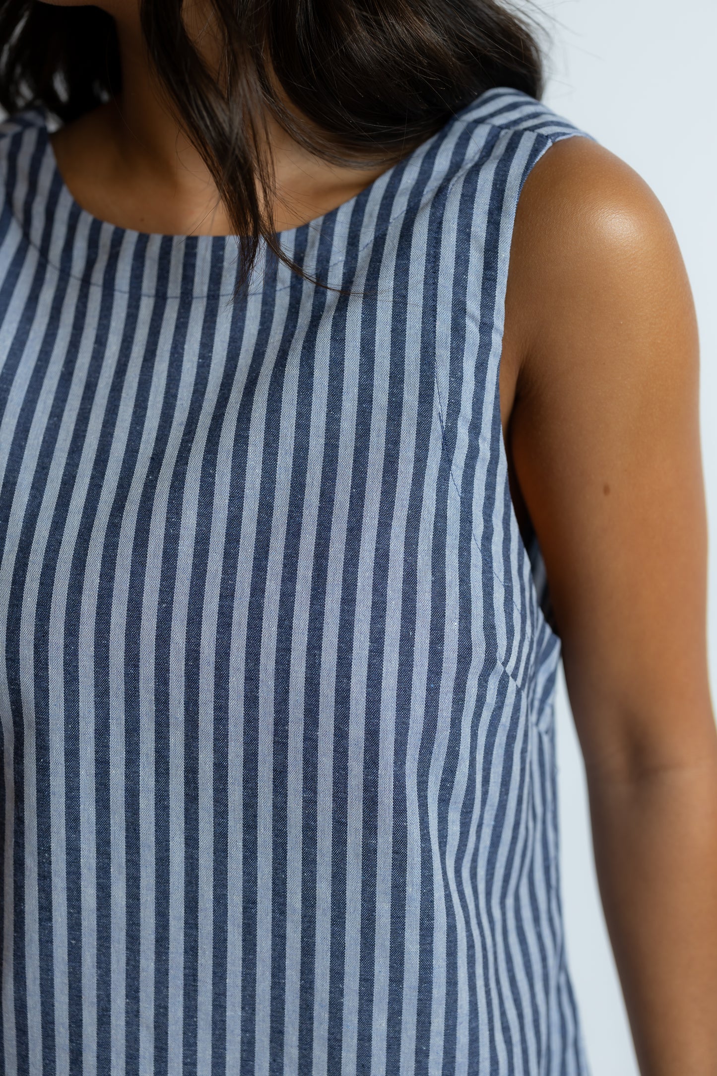 Charis Striped Open Back Dress