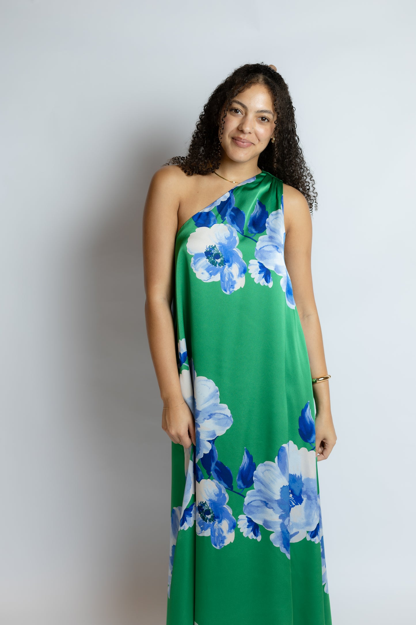 Glena Floral One Shoulder Maxi Dress
