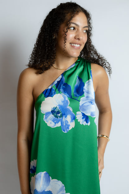 Glena Floral One Shoulder Maxi Dress