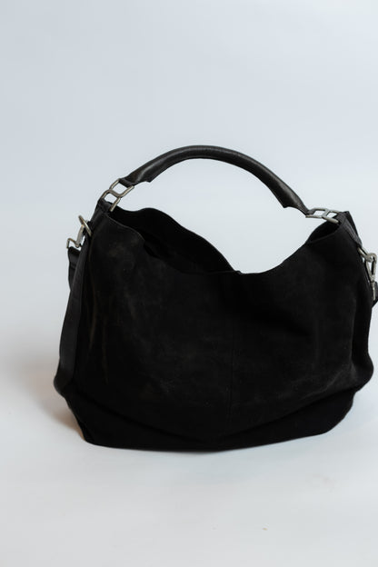 Suzie Suede Slouch Tote Black