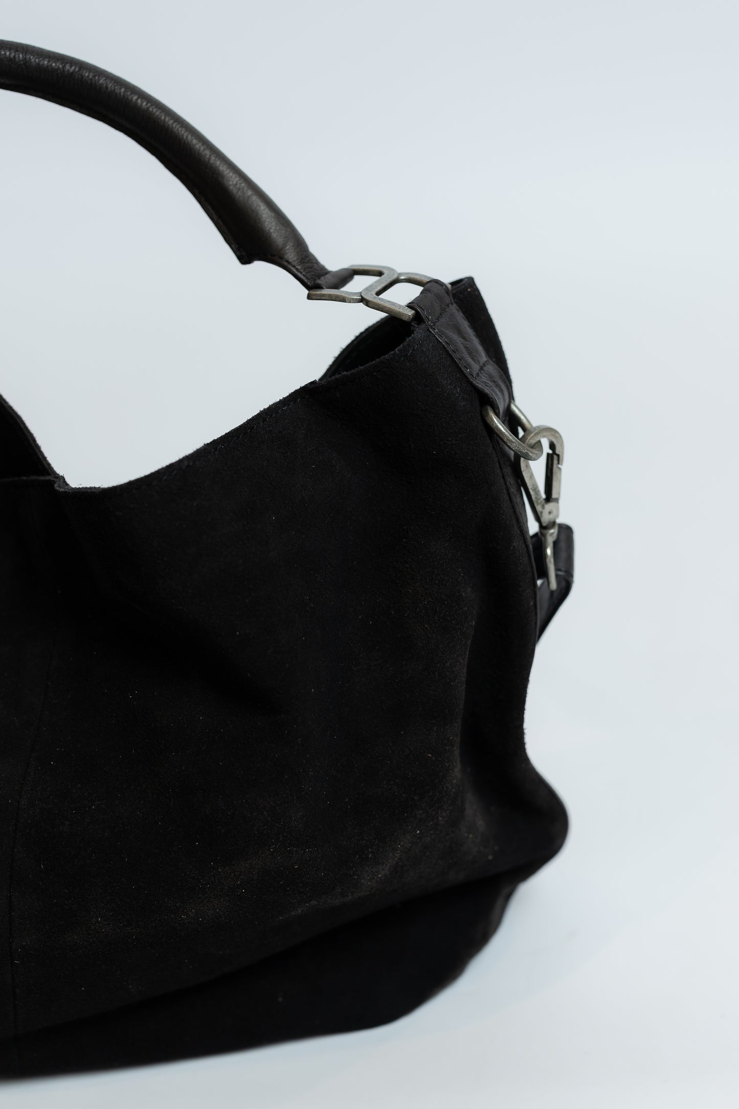 Suzie Suede Slouch Tote Black