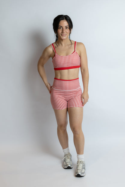 Get Going Gingham Layered Bra