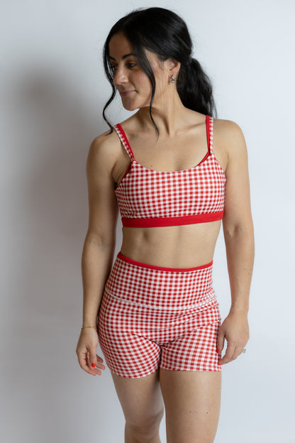 Get Going Gingham Layered Bra