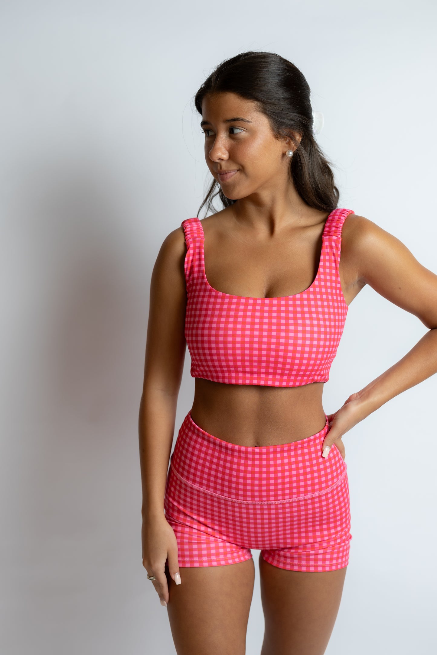 Lock In Gingham Bike Shorts