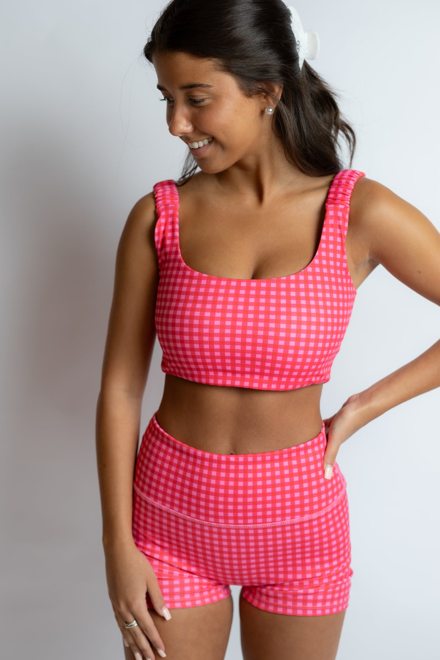 Lock In Gingham Ruched Bra