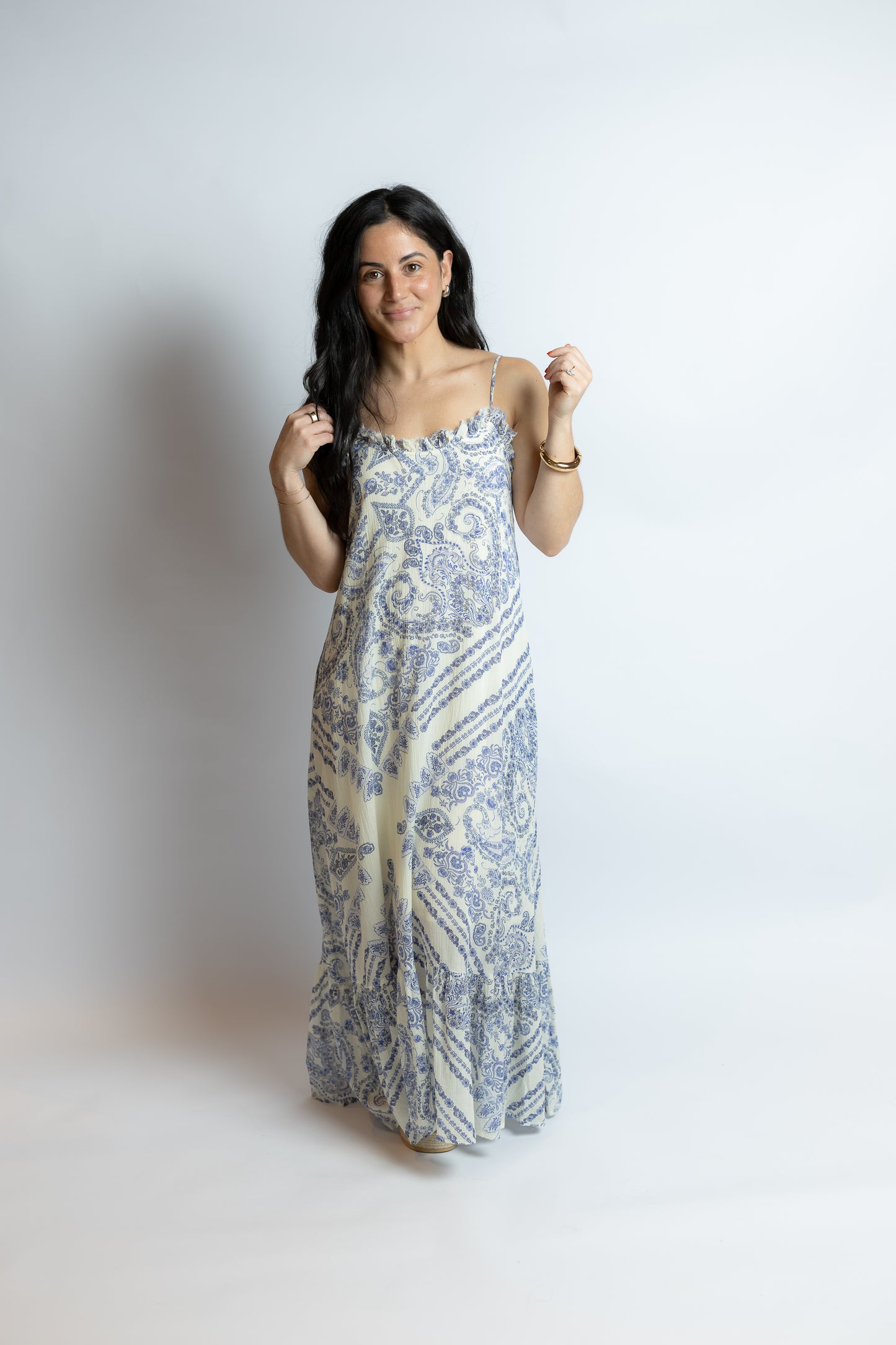 Magie Ruffle Trim Maxi Dress