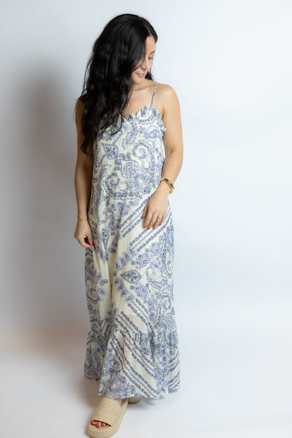 Magie Ruffle Trim Maxi Dress