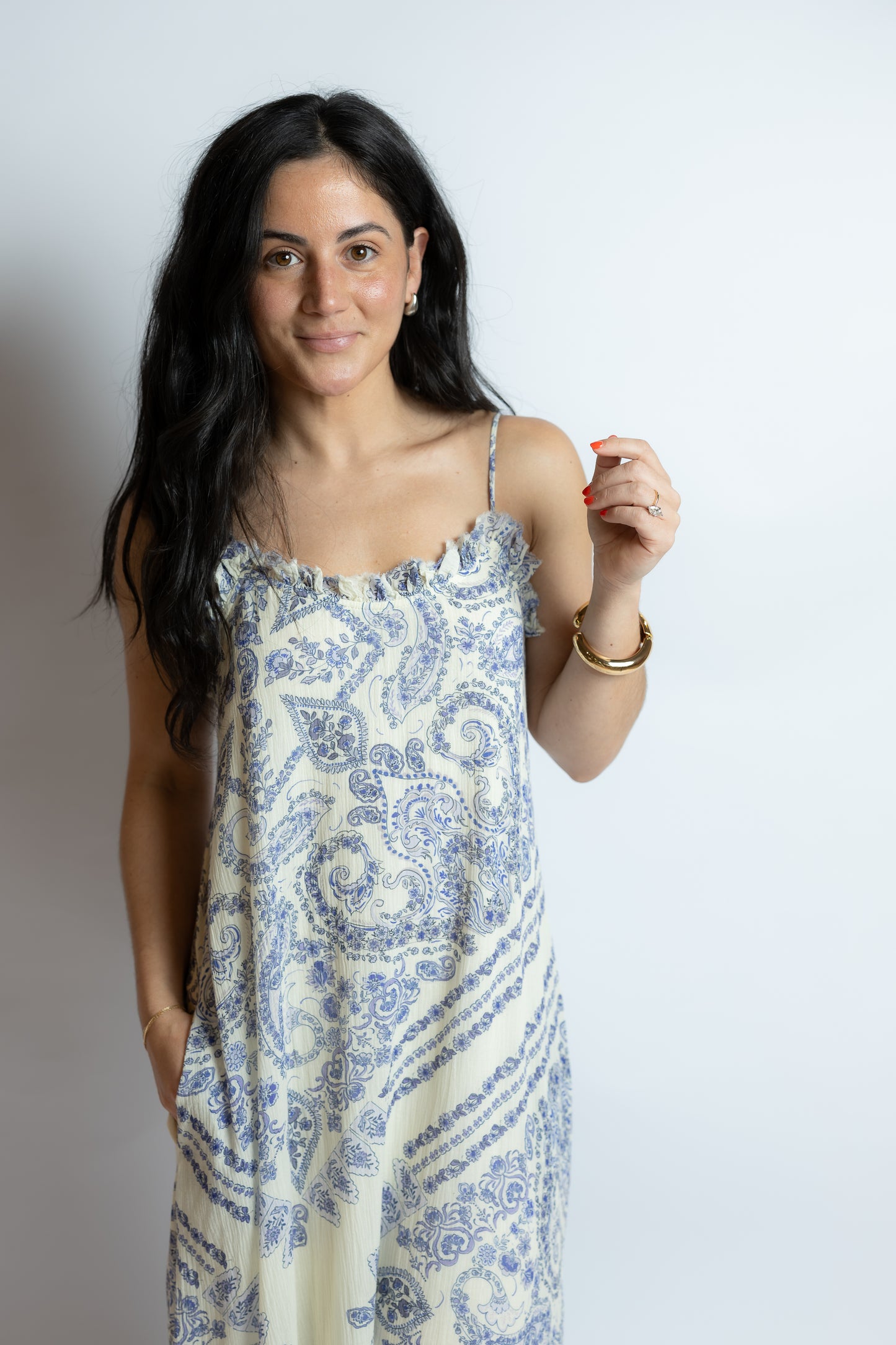 Magie Ruffle Trim Maxi Dress