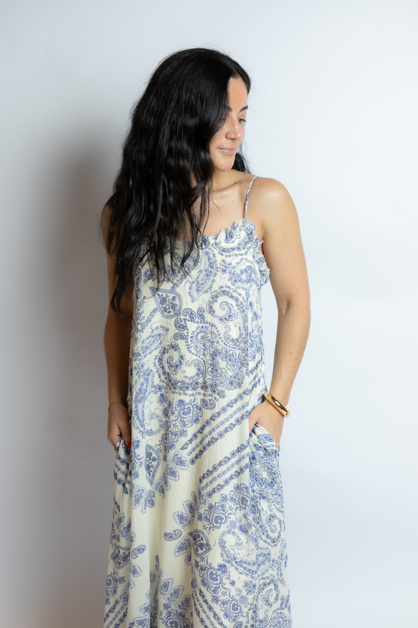 Magie Ruffle Trim Maxi Dress