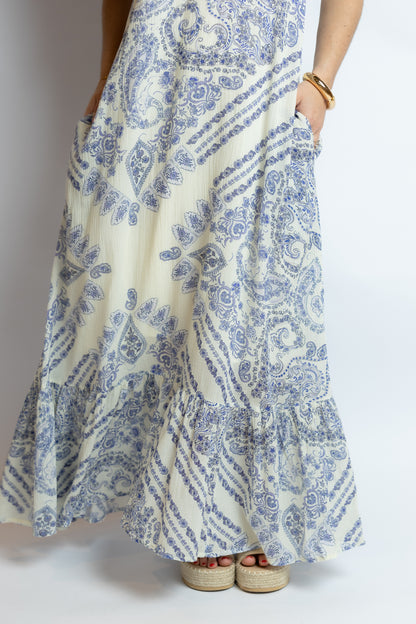 Magie Ruffle Trim Maxi Dress