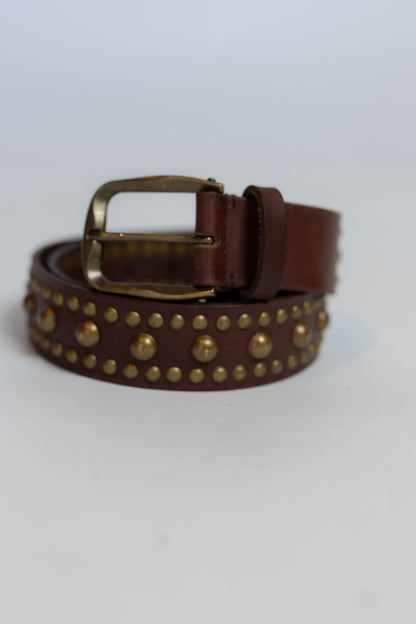 Sola Stud Belt Cognac