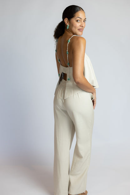 Bare Footsteps Beaded Pants Set