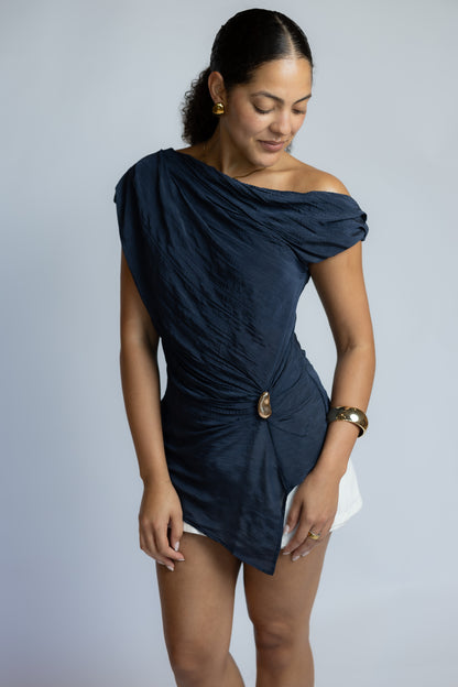 Play It Cool Asymmetrical Drape Top