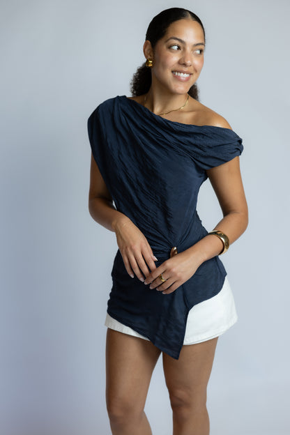 Play It Cool Asymmetrical Drape Top