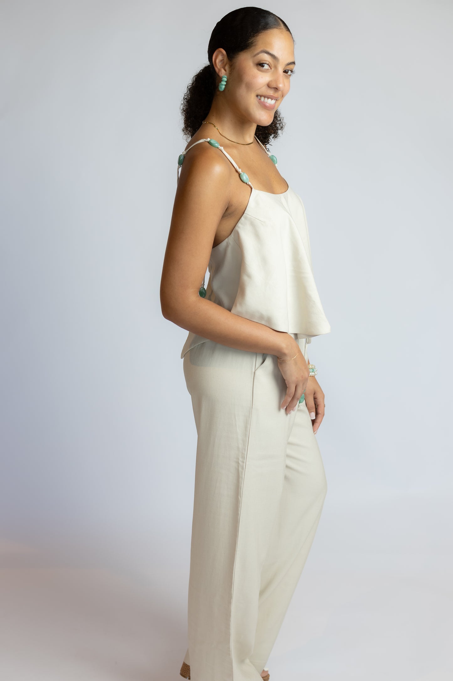 Bare Footsteps Beaded Pants Set