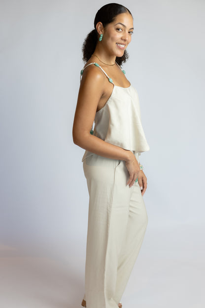 Bare Footsteps Beaded Pants Set
