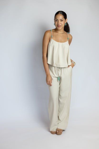 Bare Footsteps Beaded Pants Set